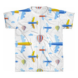 Camiseta Infantil Aviões Balão