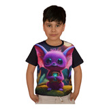 Camiseta Infantil Criança Dragão Reino Magico