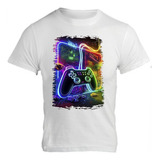 Camiseta Infantil Diversos Joystick Neon Iluminado 48