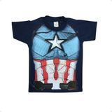 Camiseta Infantil Herois Com Capa Fantasia