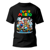 Camiseta Infantil Juvenil Do Super Mario