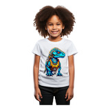Camiseta Infantil Menina B1 Robo Dinossauro