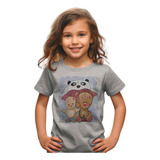 Camiseta Infantil Menina Cinza Sf2 Urso