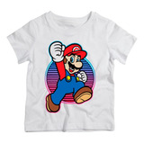 Camiseta Infantil Nintendo Super Mario Neon