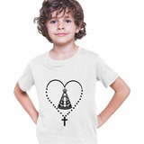 Camiseta Infantil Nossa Senhora Terço Coração