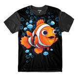 Camiseta Infantil Peixe Palhaço Fundo Do Mar