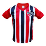 Camiseta Infantil São Paulo Tricolor Listrada