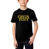 Camiseta Infantil Show Greta Van Fleet Banda Hard Rock Logo