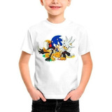 Camiseta Infantil Sonic Miles Shadow Silver