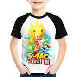 Camiseta Infantil Super Sonic Filme Sonic 2 Jogo Sonic