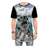 Camiseta Long Line Dálmata Cachorro Filhote#
