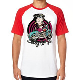 Camiseta Luxo Betty Boop Moto Estilo Harley Classic Davidson