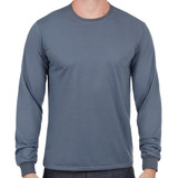 Camiseta Malha Pv Fria Manga Longa Gola Redonda Careca