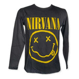 Camiseta Manga Longa - Nirvana Smile