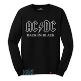 Camiseta Manga Longa Ac Dc Camisa Banda Rock Heavy Metal
