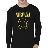 Camiseta Manga Longa Nirvana Kurt Cobain
