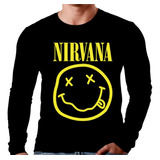 Camiseta Manga Longa Nirvana Ref=204