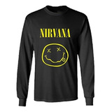 Camiseta Manga Longa Personalizada Nirvana Banda