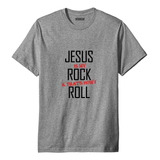 Camiseta Masculina Evangélica Jesus Minha Rocha