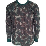 Camiseta Masculina Manga Longa Camuflada Exército Militar