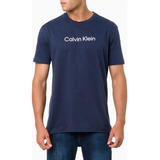 Camiseta Masculina Meia Malha Flamê Calvin Klein - Marinho