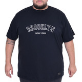 Camiseta Masculina Plus Size Broklyn 100%