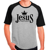 Camiseta Masculina Raglan Cinza Fé Gospel
