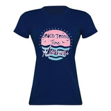 Camiseta Mormaii Feminina Beach Tennis Time Marinho