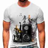 Camiseta Musica Violão Guitarra Microfone Music