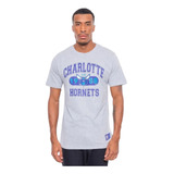 Camiseta Nba Basquete Club Charlotte Hornets Cinza Mescla