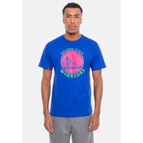 Camiseta Nba Neon Colors Golden State Warriors Azul Royal