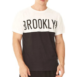 Camiseta Nets Nba Brooklyn Duo Color Off White Preta E Bca