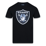 Camiseta New Era Basic Las Vegas Raiders Preto Mescla Cinza