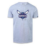 Camiseta New Era Charlotte Hornets Basic Logo Nba Cinza