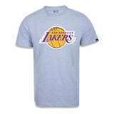 Camiseta New Era Los Angeles Lakers Basic Logo Nba Cinza