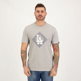 Camiseta New Era Mlb Los Angeles Dodgers Paisley Cinza