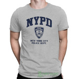 Camiseta New York Police Department Nypd Camisa Cinza Mescla