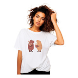 Camiseta Oversized Feminina Capivara Flower