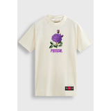 Camiseta Oversized Prison Off White Flower Violet