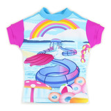 Camiseta Para Praia Com Proteção Solar Menina - Siri Kids