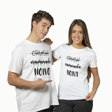 Camiseta Personalizada Casal Frase Noivo(a) Kit C/2 Camisas