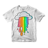 Camiseta Personalizada Infantil Nuvem Arco Iris Feliz 