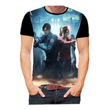 Camiseta Personalizada Preta Jogo Acao Resident Evil 01
