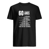Camiseta Plus Size Descrição 60 Anos