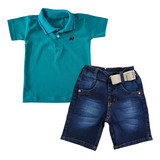 Camiseta Polo Infantil + Shorts