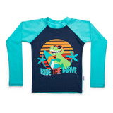 Camiseta Praia C/ Fps 50menino Dino Surf - Puket