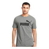 Camiseta Puma Masculina Essentials Logo Tee Cinza