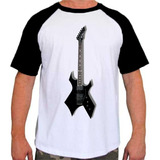  Camiseta Raglan Guitarra Bc Rich Warlock Banda De Rock 03
