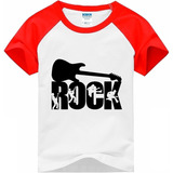 Camiseta Raglan Infantil Banda Rock Guitarra