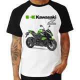 Camiseta Raglan Moto Kawasaki Z 1000 Verde 2011